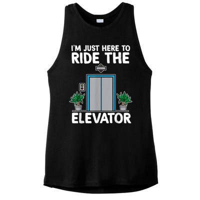 Elevator Mechanic Engineer Funny Elevators Lovers Take Ride Ladies PosiCharge Tri-Blend Wicking Tank