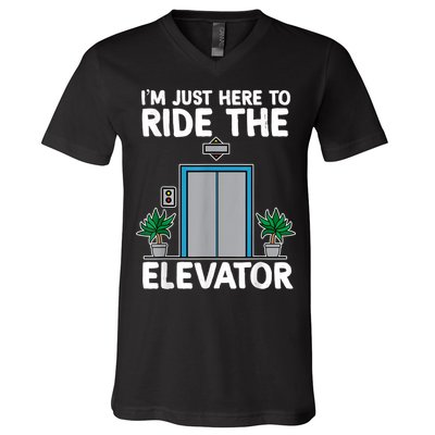 Elevator Mechanic Engineer Funny Elevators Lovers Take Ride V-Neck T-Shirt