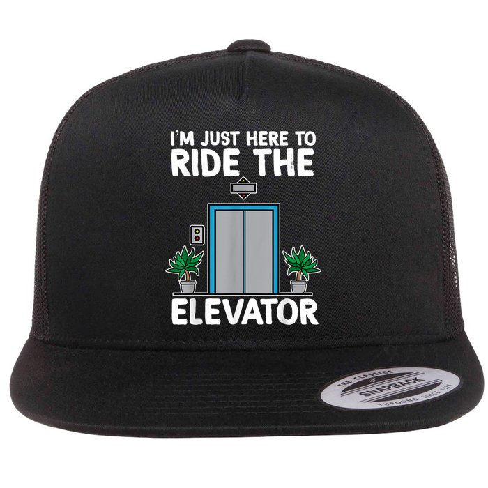 Elevator Mechanic Engineer Funny Elevators Lovers Take Ride Flatbill Hat