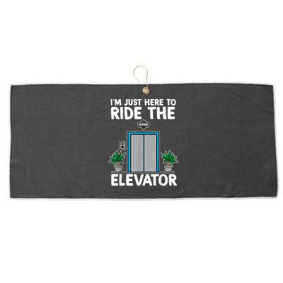 Elevator Mechanic Engineer Funny Elevators Lovers Take Ride Large Microfiber Waffle Golf Towel