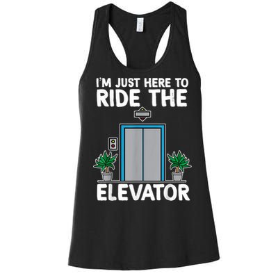 Elevator Mechanic Engineer Funny Elevators Lovers Take Ride Women's Racerback Tank