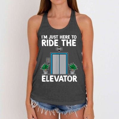 Elevator Mechanic Engineer Funny Elevators Lovers Take Ride Women's Knotted Racerback Tank