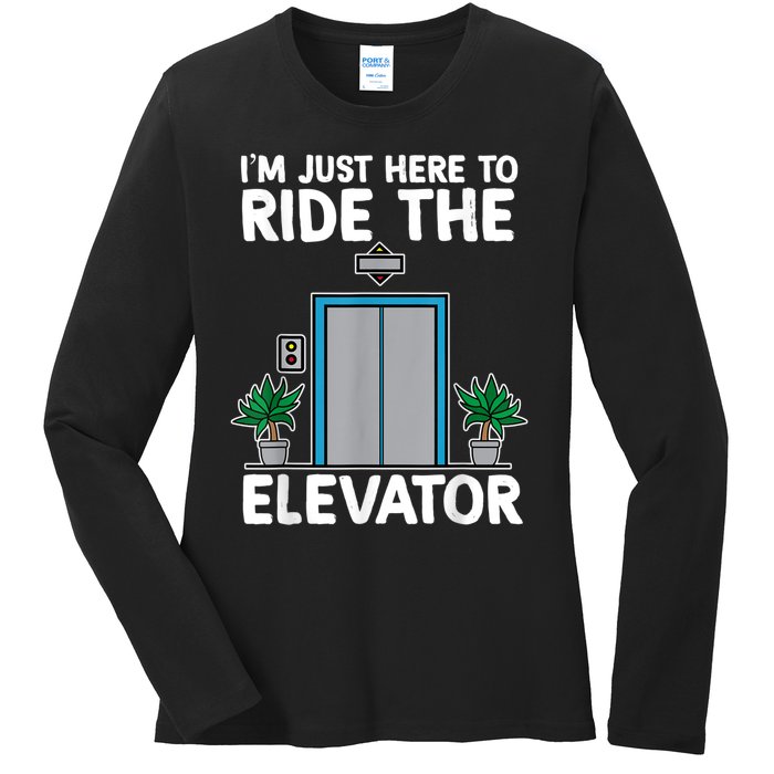 Elevator Mechanic Engineer Funny Elevators Lovers Take Ride Ladies Long Sleeve Shirt