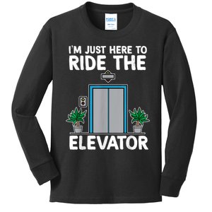 Elevator Mechanic Engineer Funny Elevators Lovers Take Ride Kids Long Sleeve Shirt