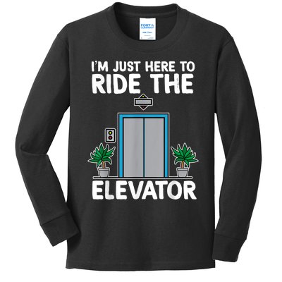 Elevator Mechanic Engineer Funny Elevators Lovers Take Ride Kids Long Sleeve Shirt