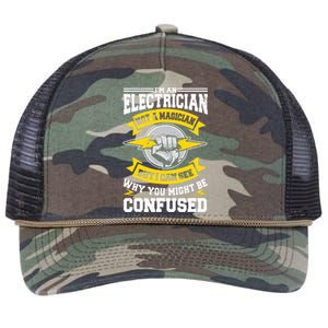 Electrician Magician Electrical Repairman Electronics Tech Retro Rope Trucker Hat Cap