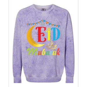 Eid Mubarak Eid Algreat Giftfitr And Eid Algreat Giftadha Eid Ramadan Islamic Colorblast Crewneck Sweatshirt