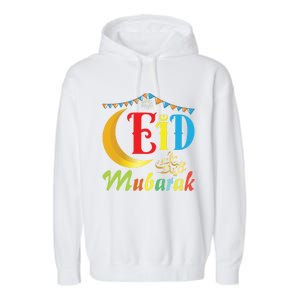 Eid Mubarak Eid Algreat Giftfitr And Eid Algreat Giftadha Eid Ramadan Islamic Garment-Dyed Fleece Hoodie