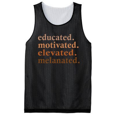 Educated Motivated Elevated Melanated Black Pride Melanin Mesh Reversible Basketball Jersey Tank