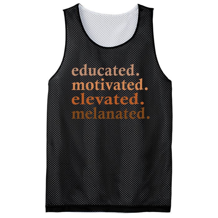 Educated Motivated Elevated Melanated Black Pride Melanin Mesh Reversible Basketball Jersey Tank