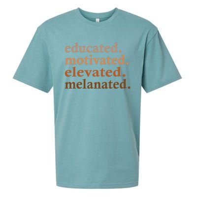 Educated Motivated Elevated Melanated Black Pride Melanin Sueded Cloud Jersey T-Shirt