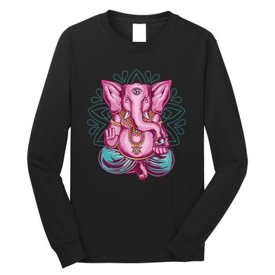 Elephant Meditating Long Sleeve Shirt