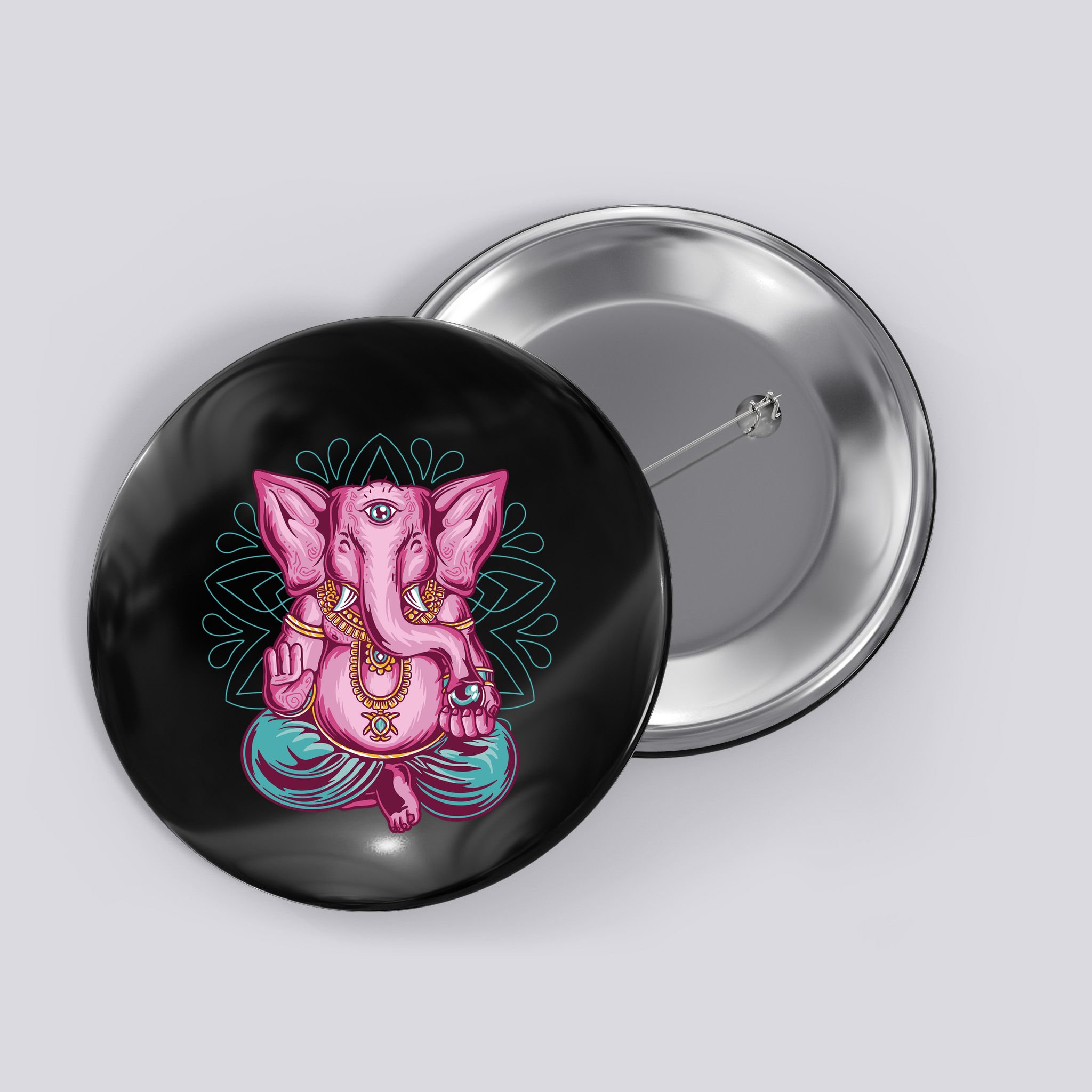 Elephant Meditating Button