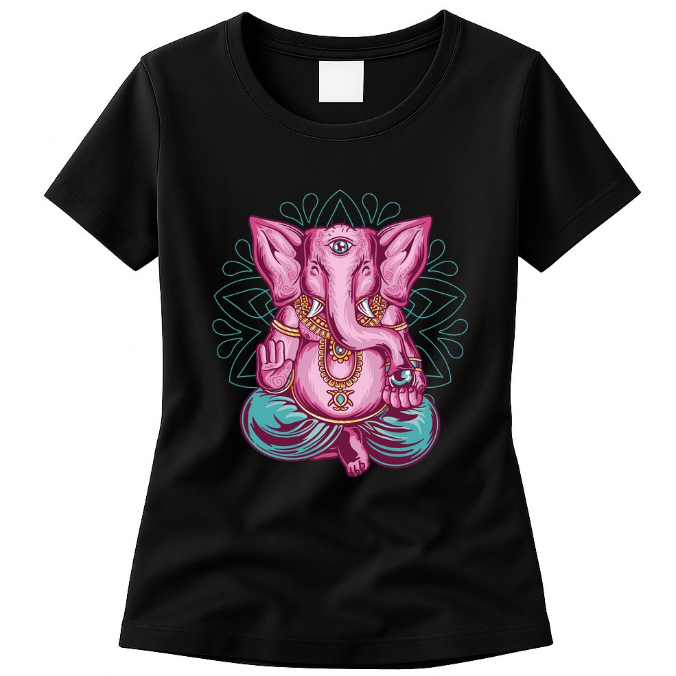 Elephant Meditating Womens T-Shirt