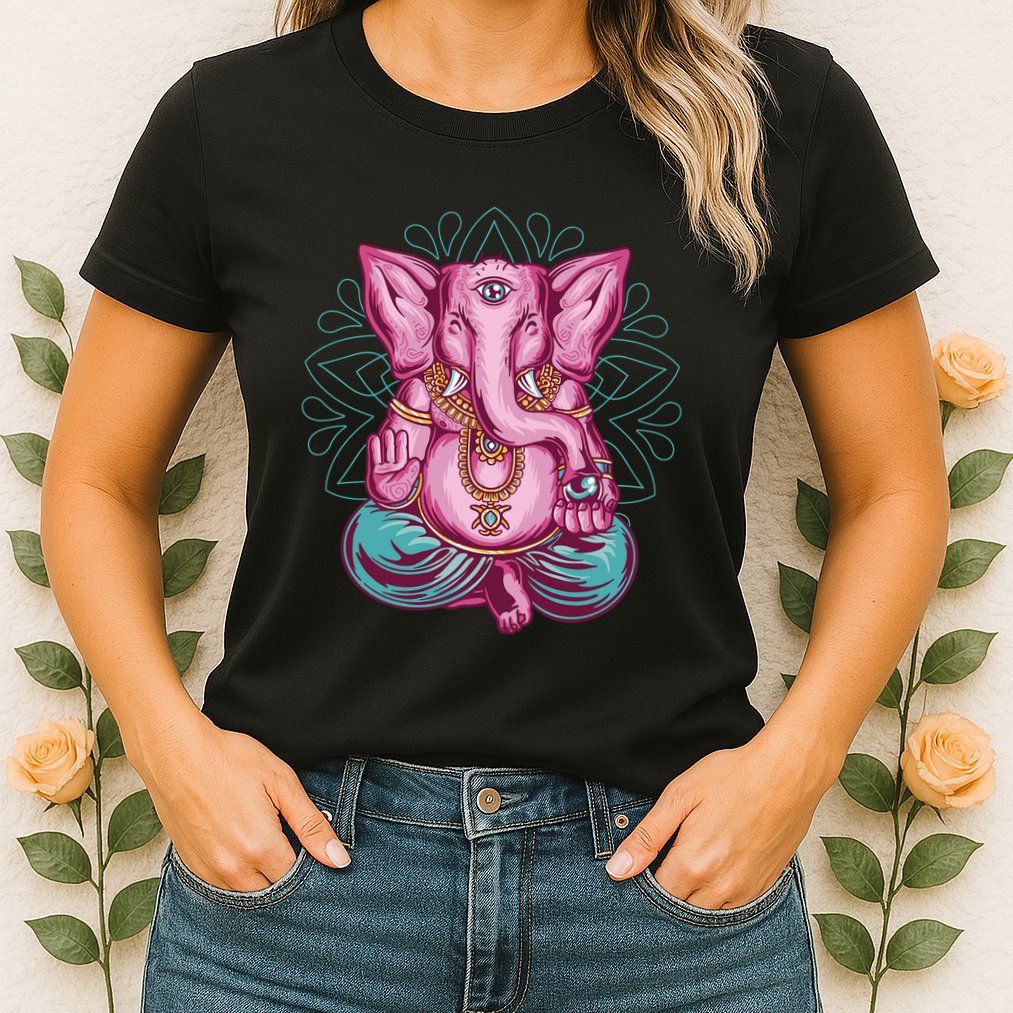Elephant Meditating Womens T-Shirt