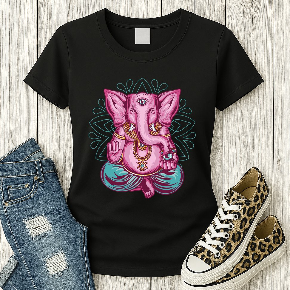 Elephant Meditating Womens T-Shirt