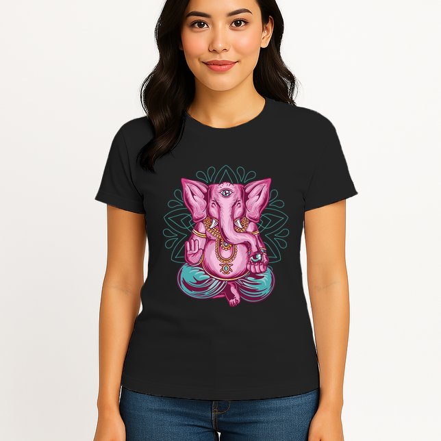 Elephant Meditating Womens T-Shirt