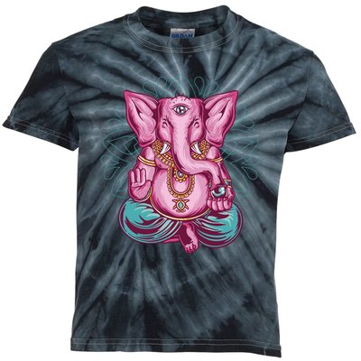 Elephant Meditating Kids Tie-Dye T-Shirt