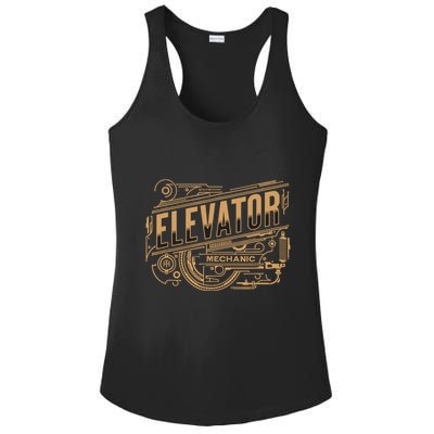 Elevator Mechanic Ladies PosiCharge Competitor Racerback Tank