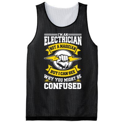 Electrician Magician Electrical Repairman Electronics Tech Mesh Reversible Basketball Jersey Tank