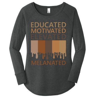 Educated Motivated Elevated Melanated Women's Perfect Tri Tunic Long Sleeve Shirt