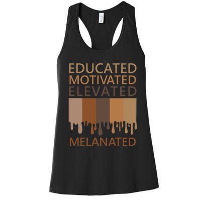 Educated Motivated Elevated Melanated Women's Racerback Tank