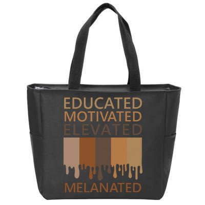 Educated Motivated Elevated Melanated Zip Tote Bag