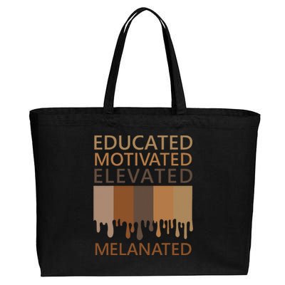 Educated Motivated Elevated Melanated Cotton Canvas Jumbo Tote