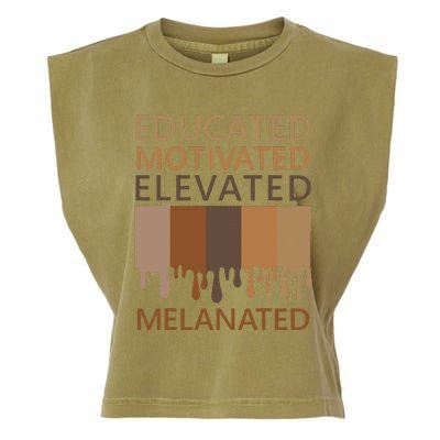 Educated Motivated Elevated Melanated Garment-Dyed Women's Muscle Tee