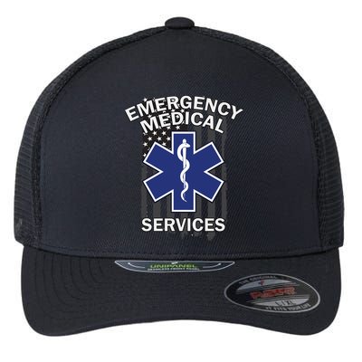 Emergency Medical Services Flag Flexfit Unipanel Trucker Cap