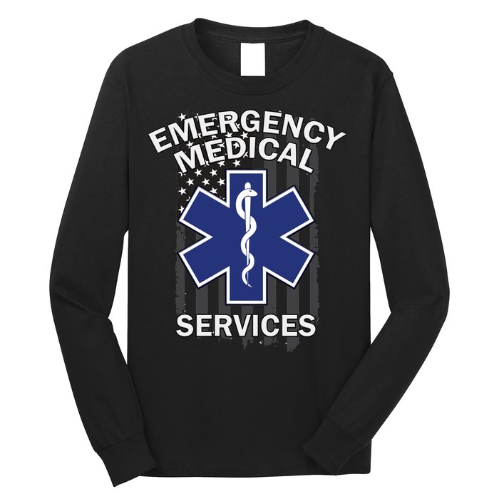 Emergency Medical Services Flag Long Sleeve Shirt