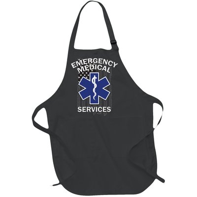 Emergency Medical Services Flag Full-Length Apron With Pockets