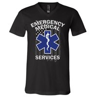 Emergency Medical Services Flag V-Neck T-Shirt