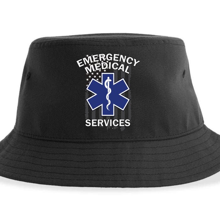 Emergency Medical Services Flag Sustainable Bucket Hat