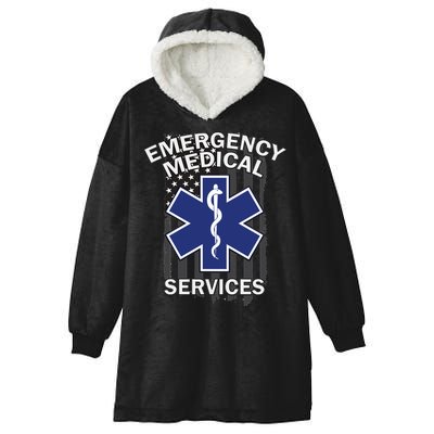 Emergency Medical Services Flag Hooded Wearable Blanket