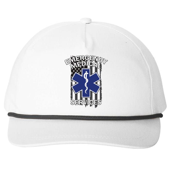 Emergency Medical Services Flag Snapback Five-Panel Rope Hat