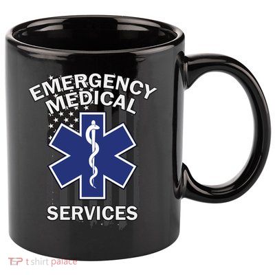 Emergency Medical Services Flag 11oz C Handle Ceramic Mug