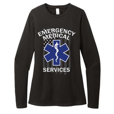 Emergency Medical Services Flag Womens CVC Long Sleeve Shirt