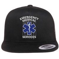 Emergency Medical Services Flag Flat Bill Trucker Hat