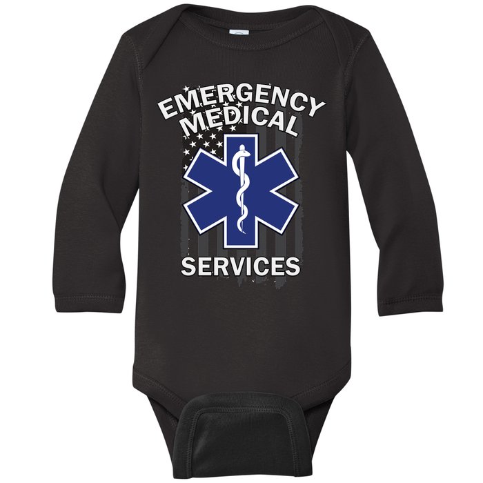 Emergency Medical Services Flag Baby Long Sleeve Bodysuit