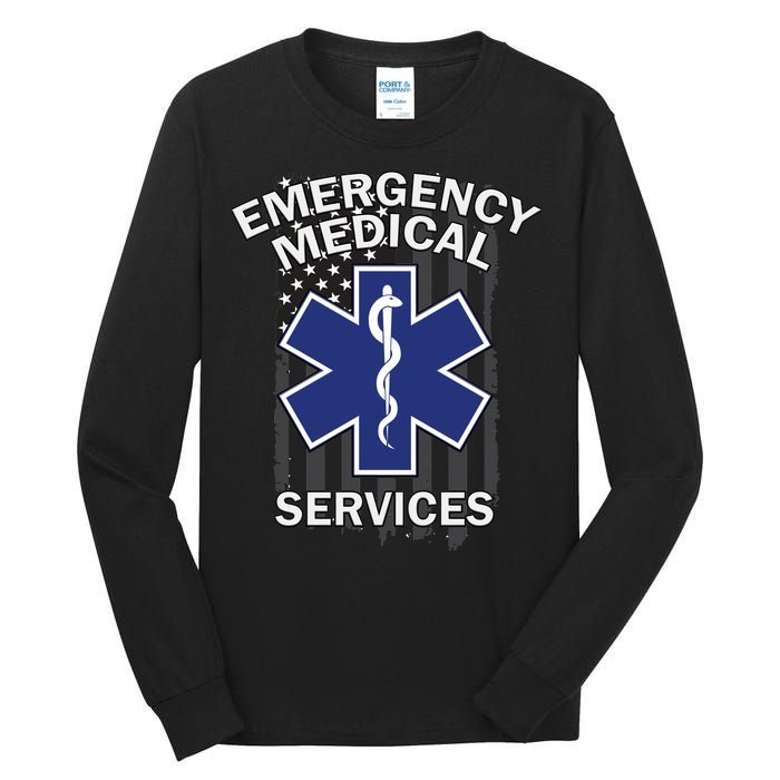 Emergency Medical Services Flag Tall Long Sleeve T-Shirt