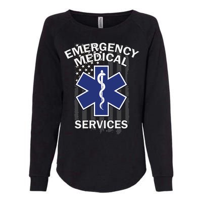 Emergency Medical Services Flag Womens California Wash Sweatshirt