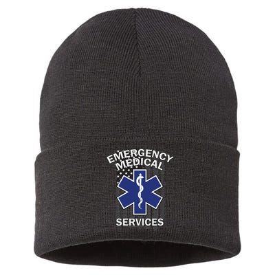 Emergency Medical Services Flag Sustainable Knit Beanie