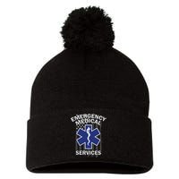 Emergency Medical Services Flag Pom Pom 12in Knit Beanie