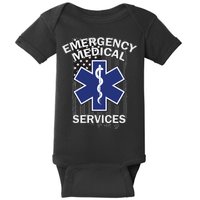 Emergency Medical Services Flag Baby Bodysuit