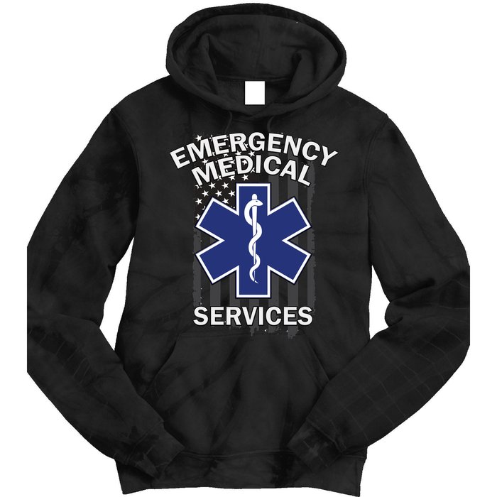 Emergency Medical Services Flag Tie Dye Hoodie