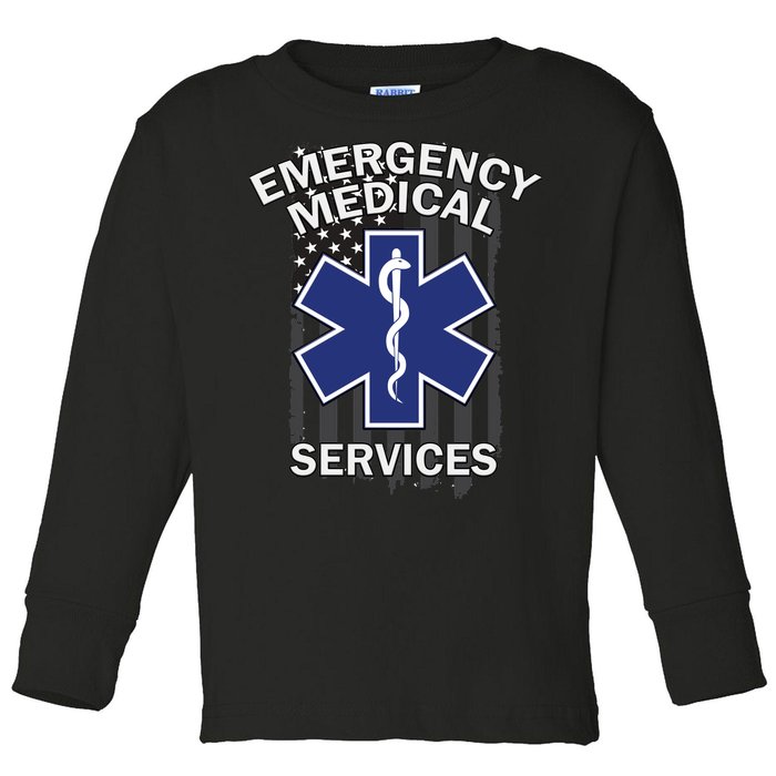 Emergency Medical Services Flag Toddler Long Sleeve Shirt