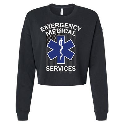 Emergency Medical Services Flag Cropped Pullover Crew