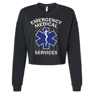 Emergency Medical Services Flag Cropped Pullover Crew