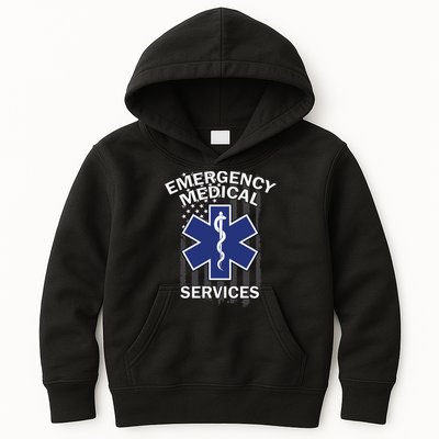 Emergency Medical Services Flag Kids Hoodie